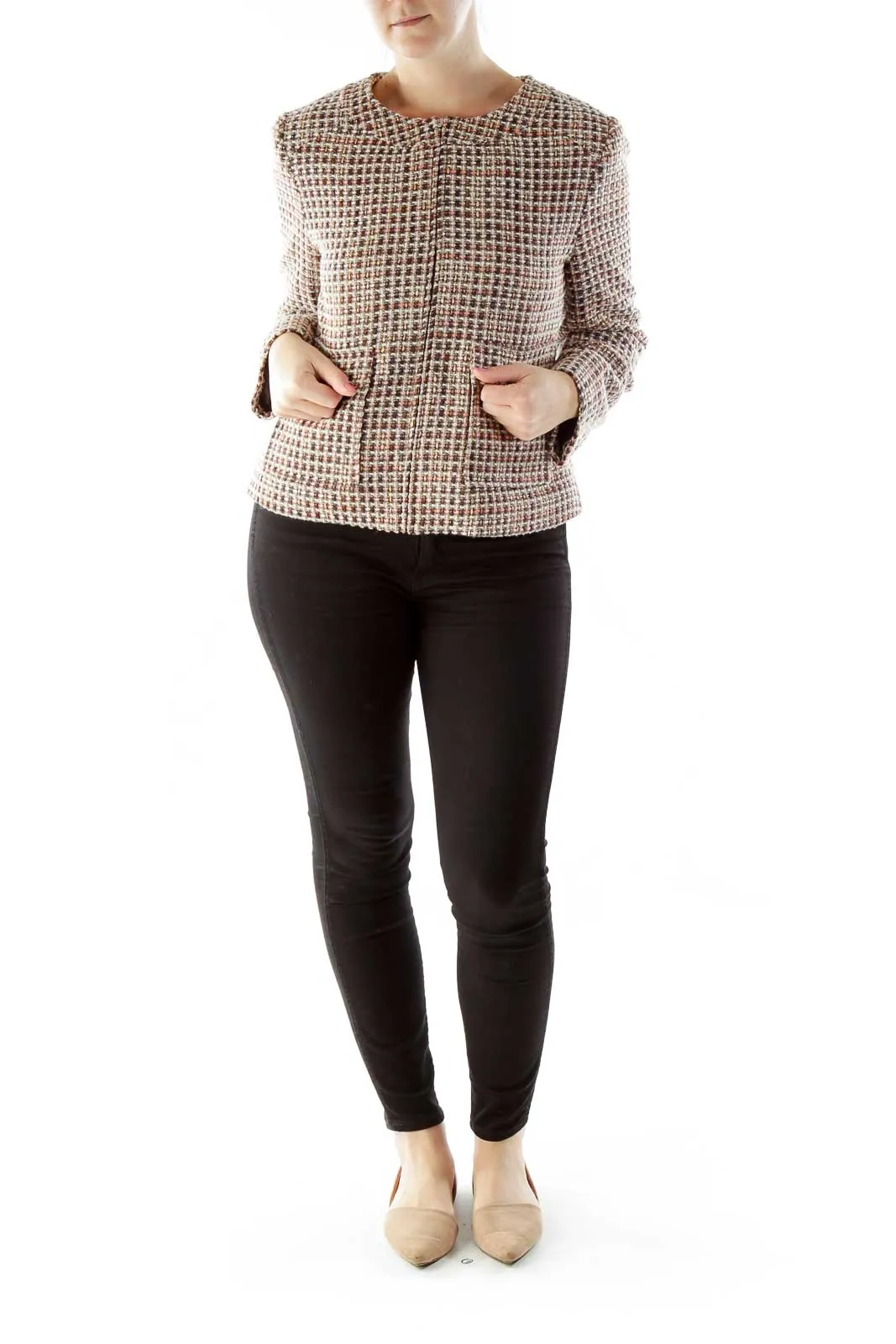 Brown Pink Tweed Jacket