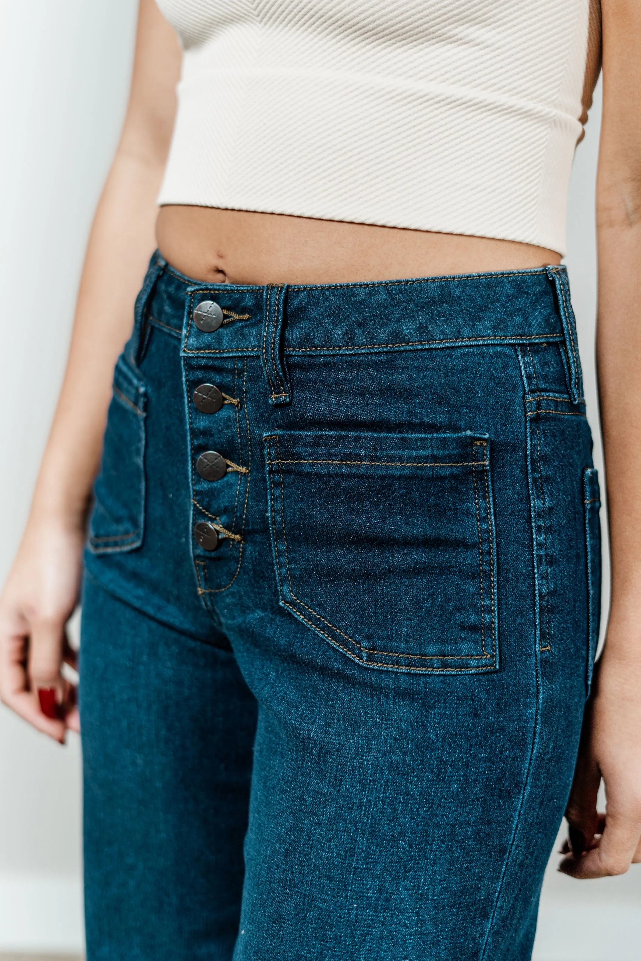Greta Flare Crop Denim